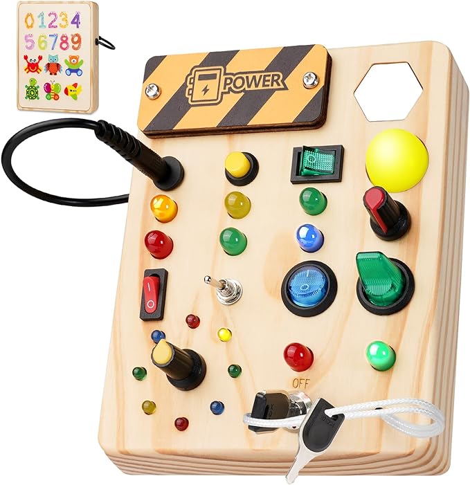 Montessori Toddler Pinboard with 27 LED Lights - Educational Toy for Ages 1-6