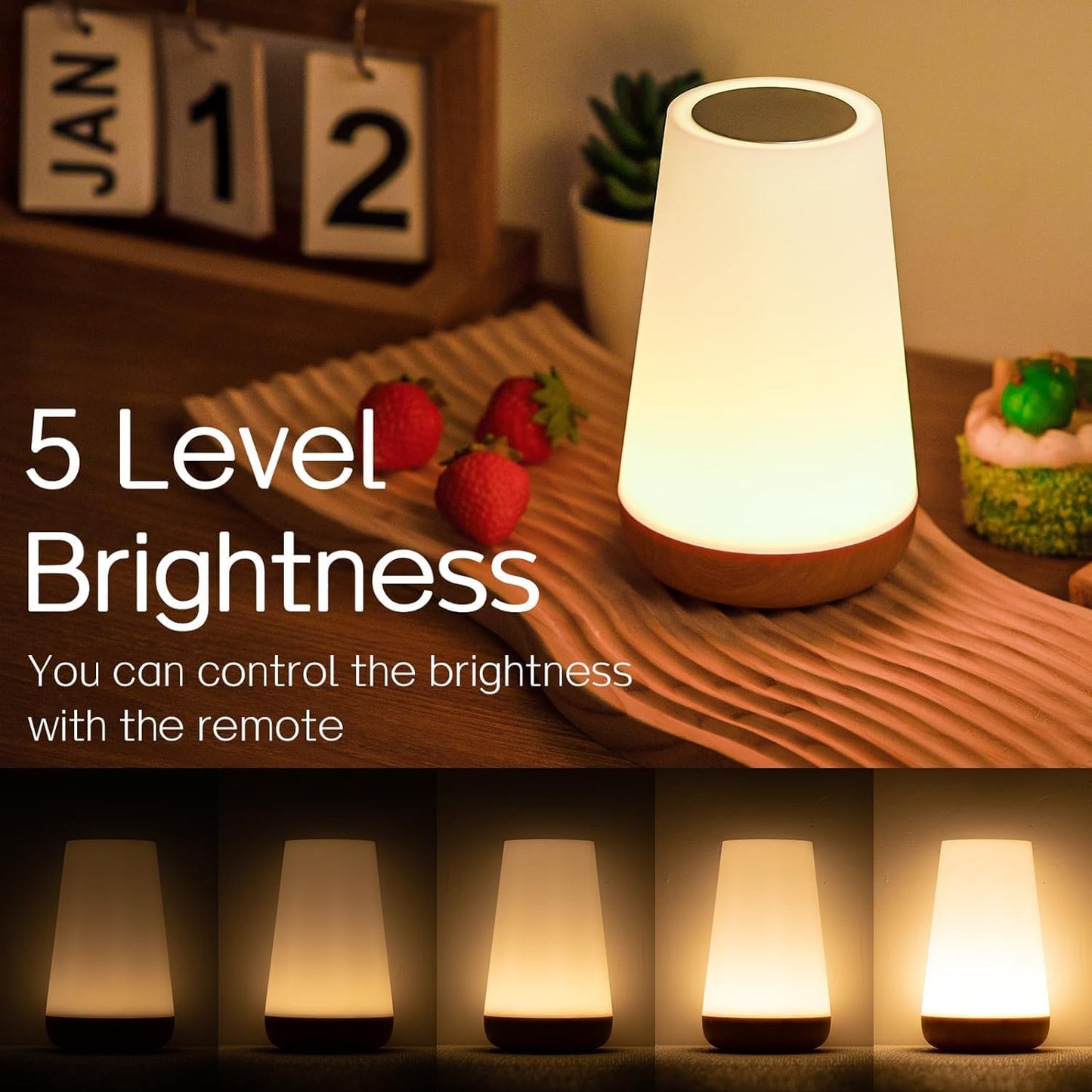 LED Touch Bedside Lamp with 13 RGB Colors and Remote Control