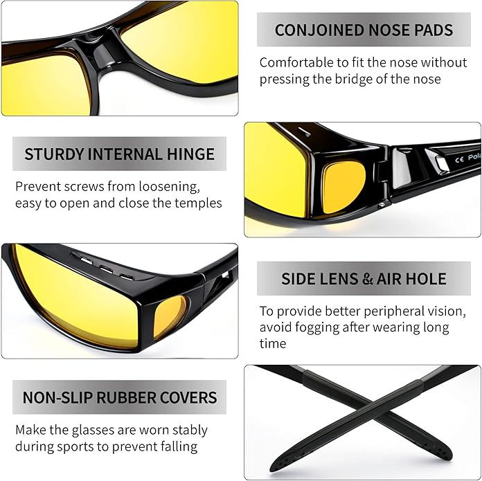Polarized Night Driving Glasses with Anti-Glare Lenses
