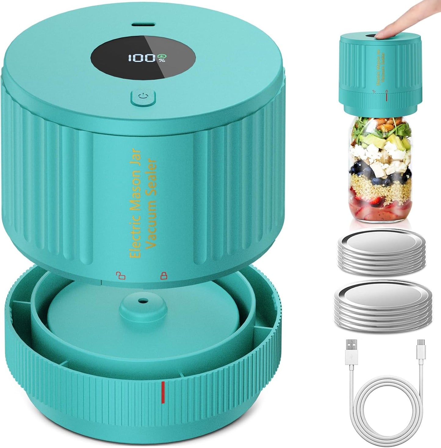 Electric Vacuum Sealer for Mason Jars - Quick Food Preservation