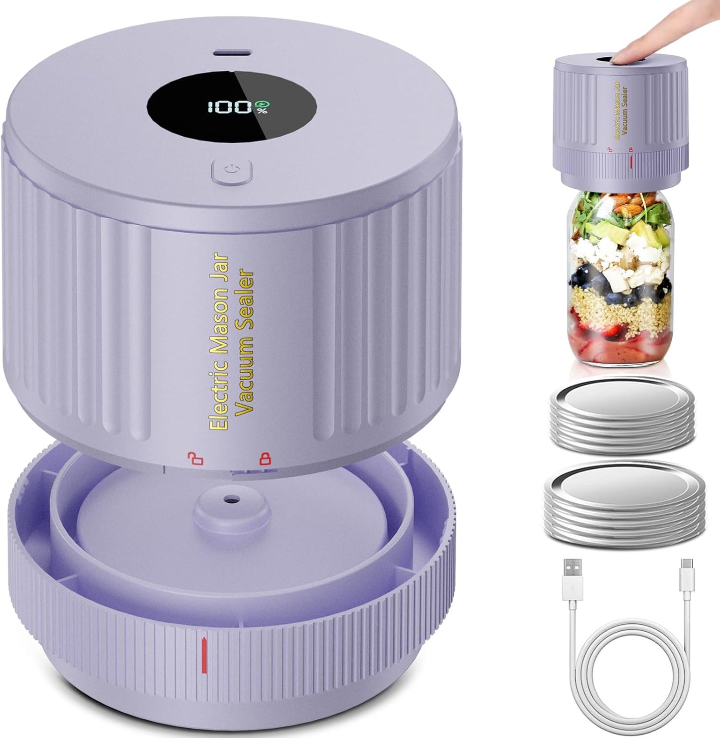 Electric Vacuum Sealer for Mason Jars - Quick Food Preservation