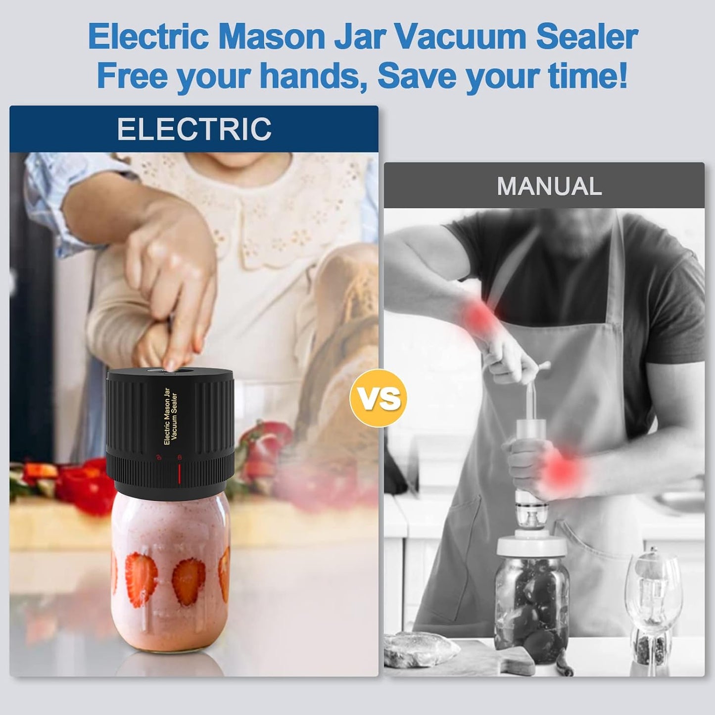 Electric Vacuum Sealer for Mason Jars - Quick Freshness Preservation