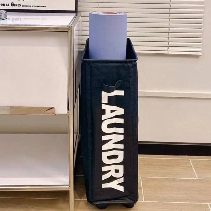 Foldable Fabric Laundry Basket - Portable Hemp Look Design
