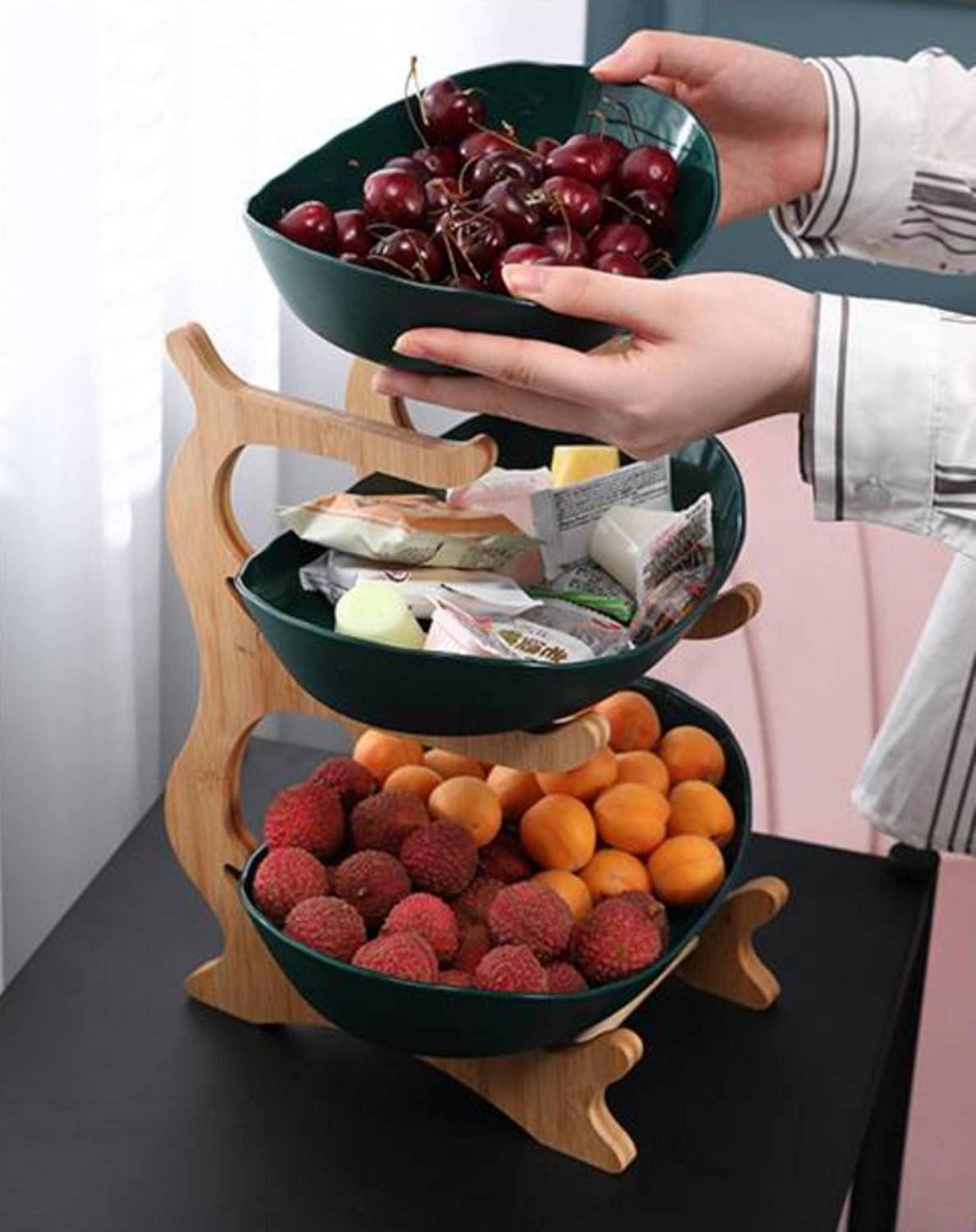 Elegant Metal Fruit Stand with Multi-Tier Design