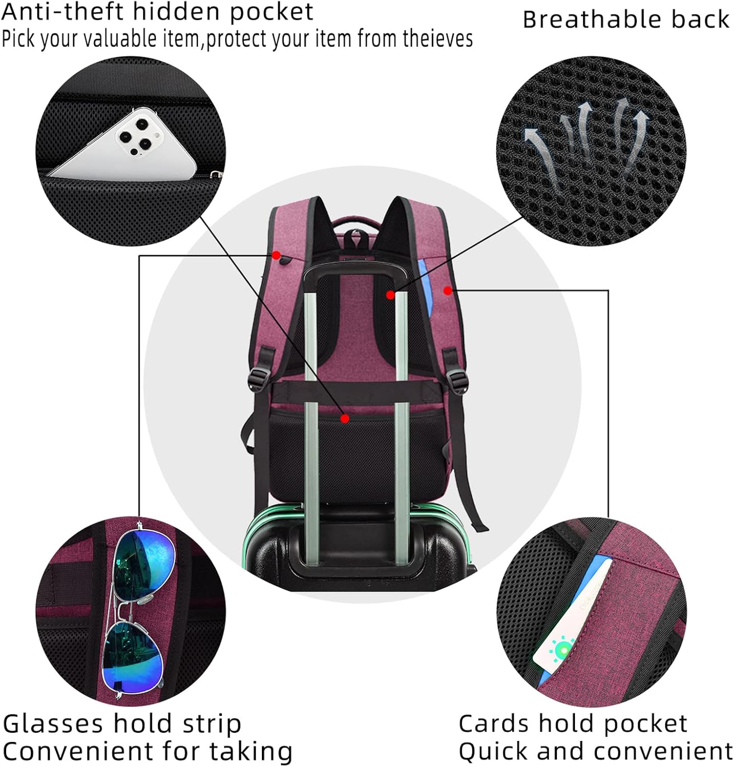 Water-Resistant Laptop Backpack with USB Port and Anti-Theft Design