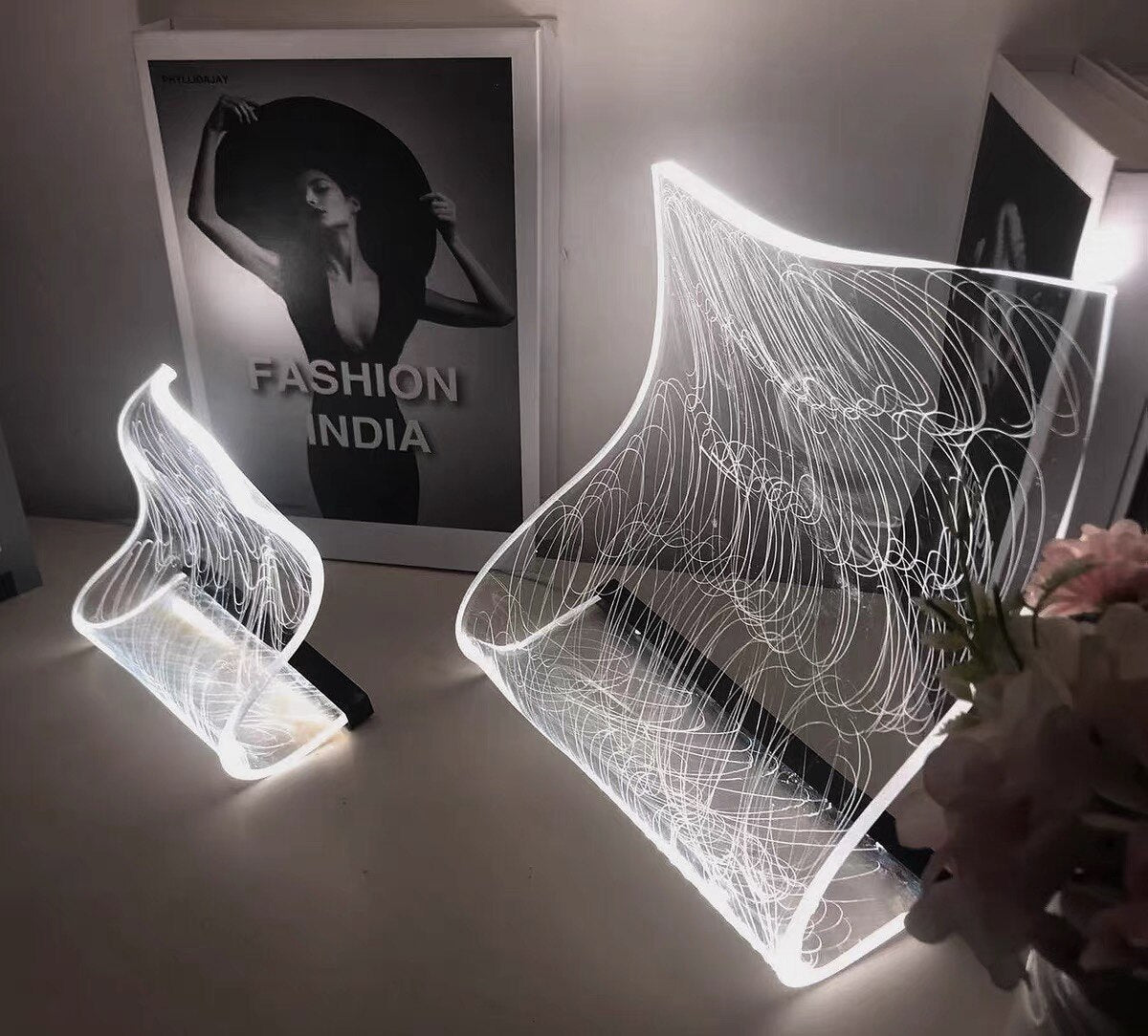 Artsy LED Glass Table Lamp - Mini & Regular Sizes