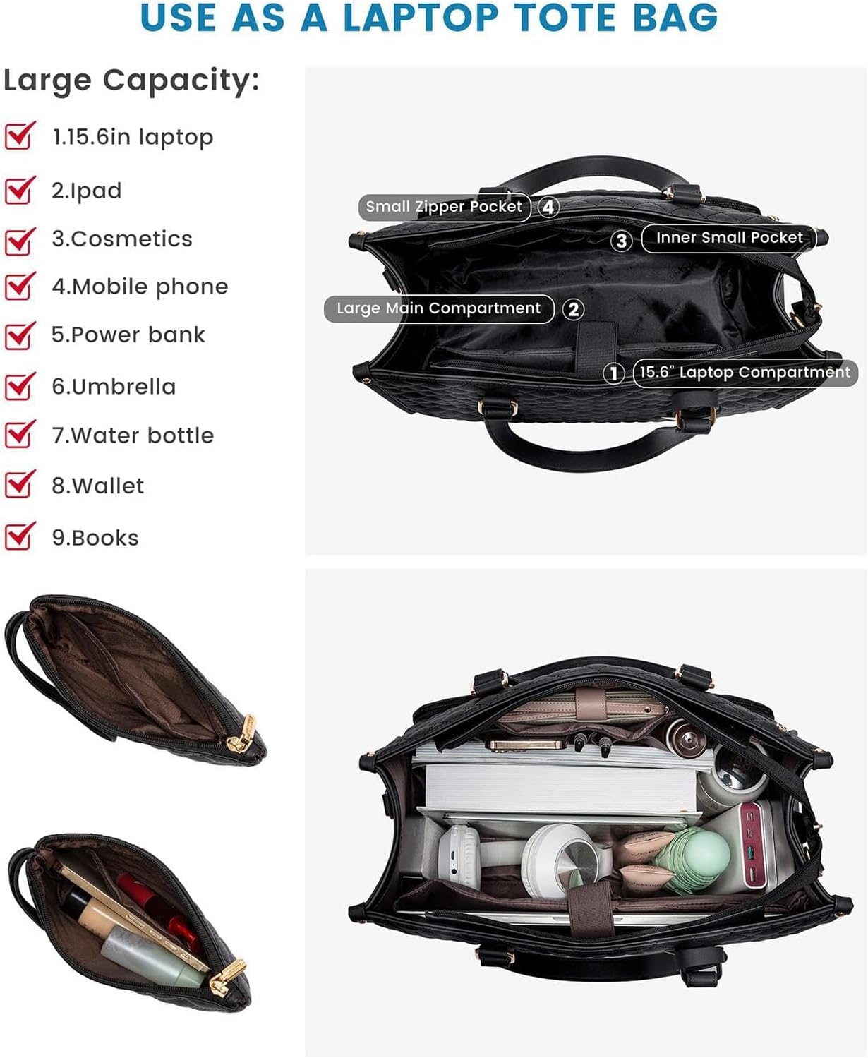 Insulated 2-in-1 Lunch and Laptop Tote Bag