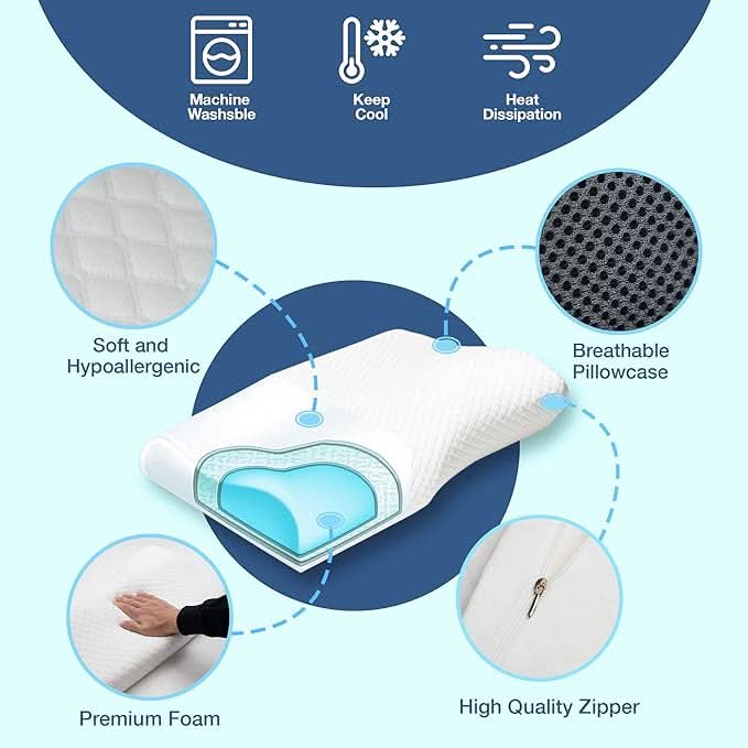 Ergonomic Anti-Snoring Pillow with Memory Foam Support