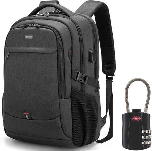 Water-Resistant Laptop Backpack with USB Port and Anti-Theft Design