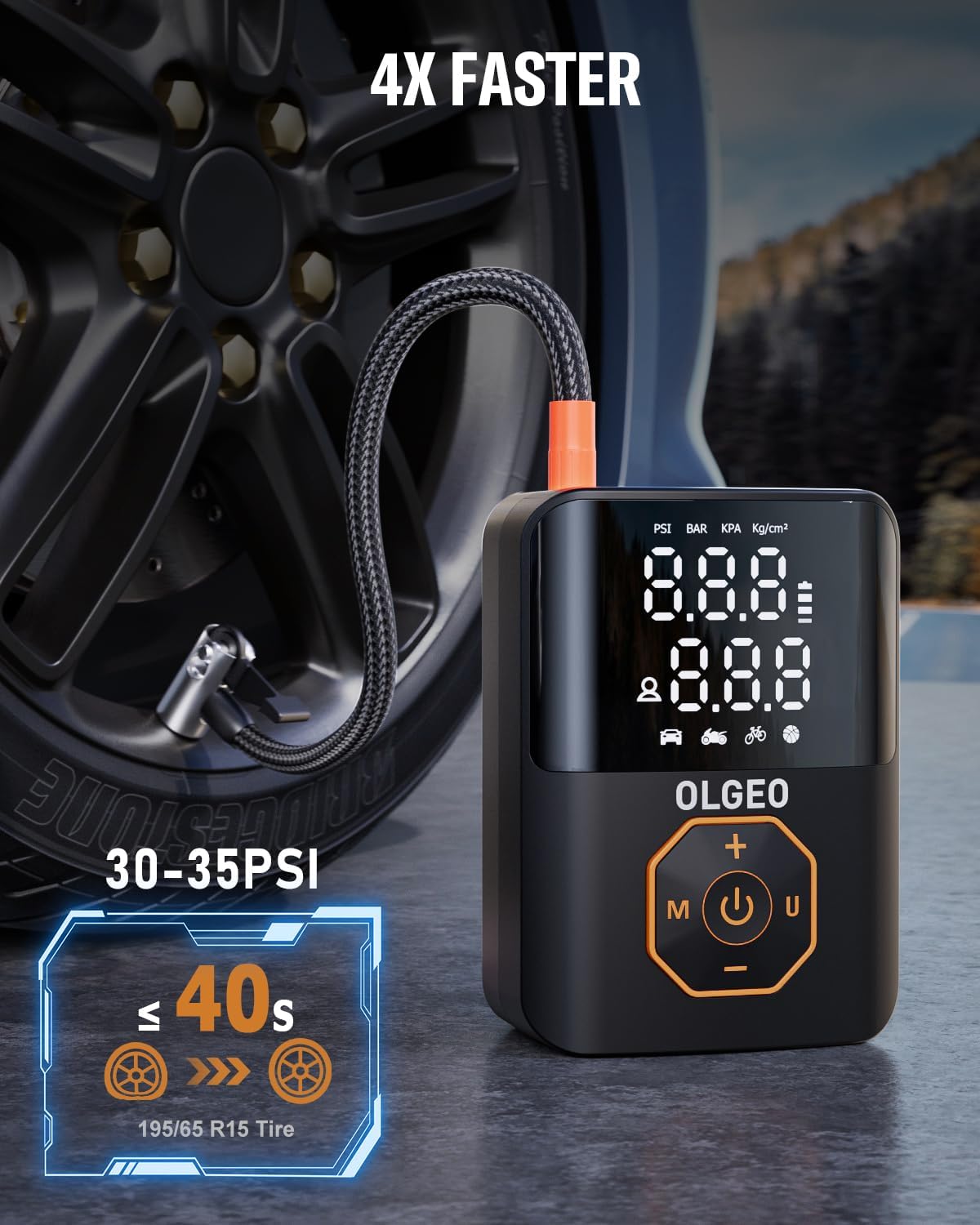 Cordless Digital Tyre Inflator with USB-C Charging