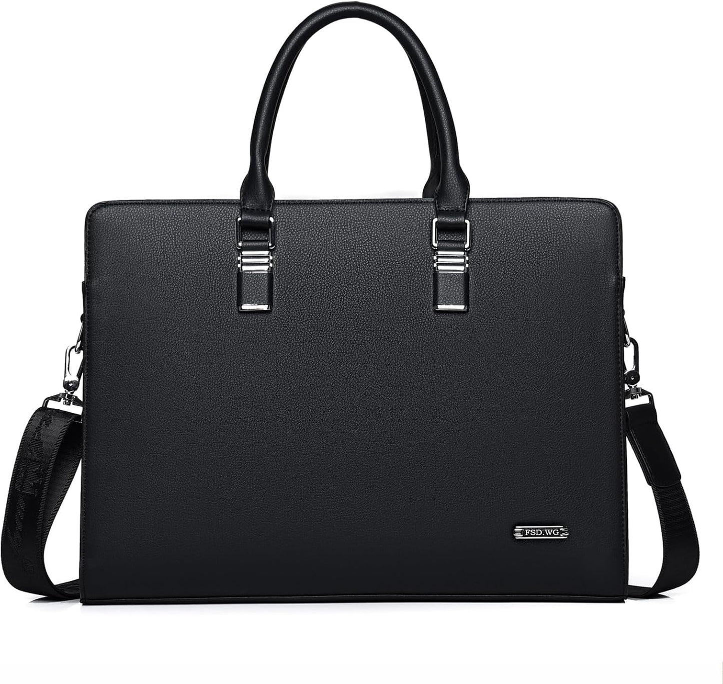 Genuine Leather Multi-Compartment Briefcase for Laptops up to 15.6 Inches