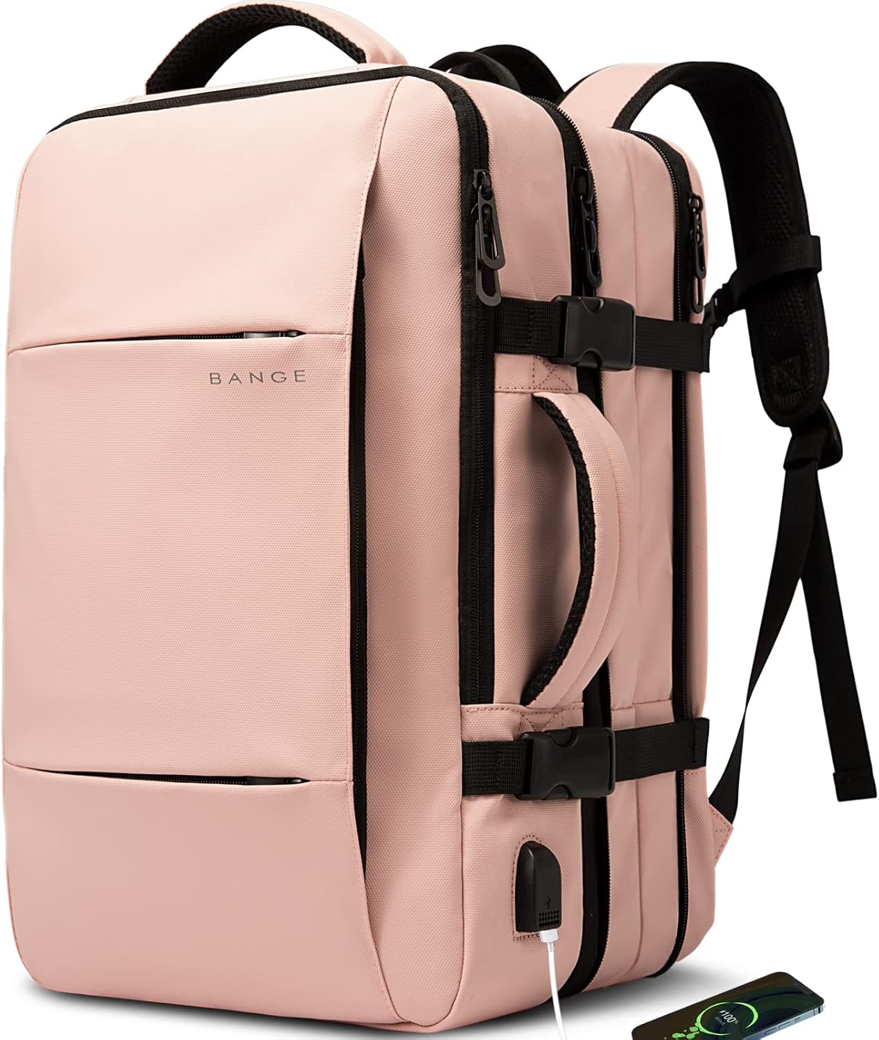 Expandable Waterproof Travel Backpack 26-45L with Laptop Sleeve and Duffle Carry