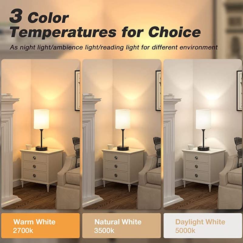 Elegant Linen Table Lamp with Smart Charging and Adjustable Color Temperatures