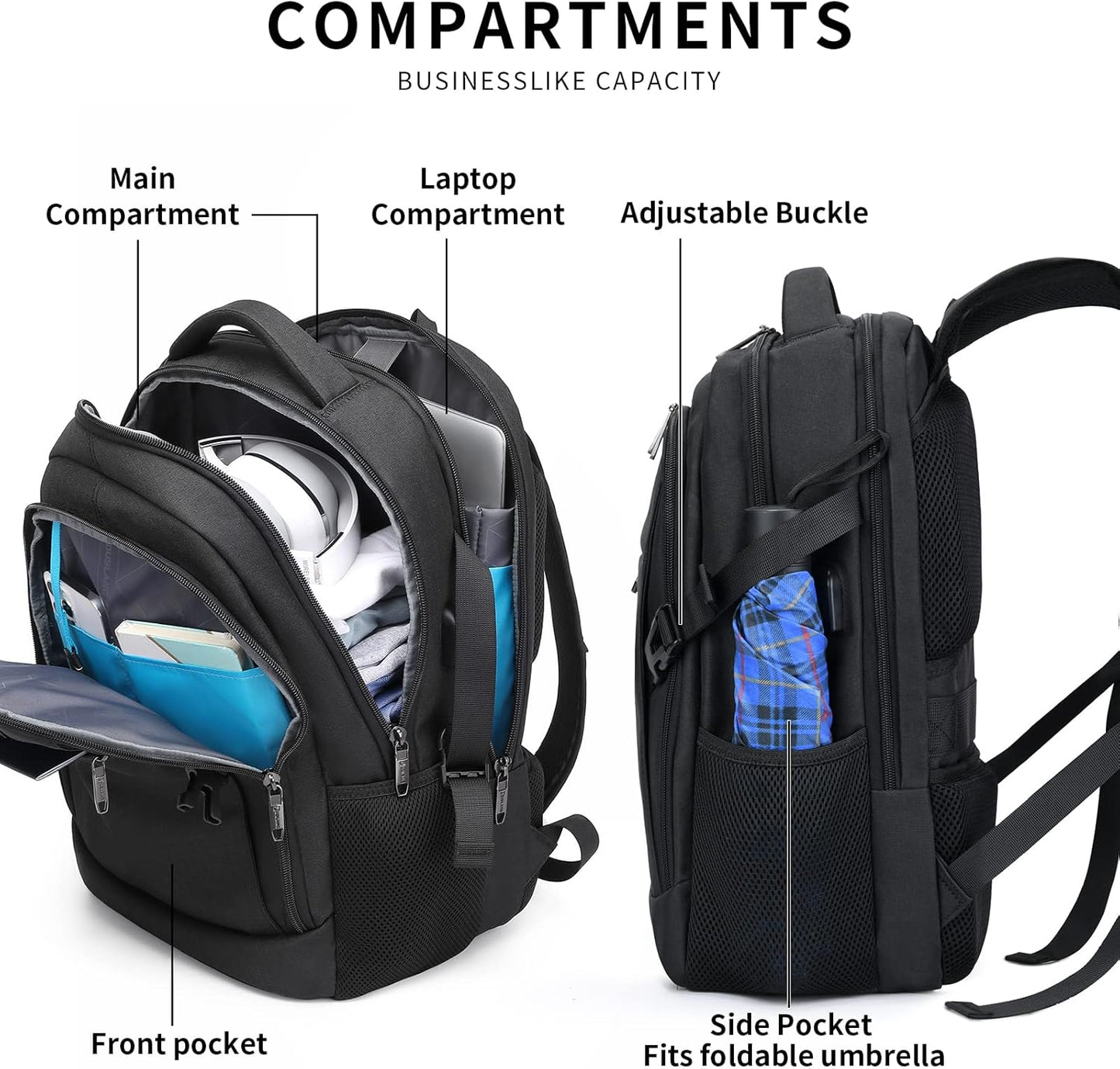 Water-Resistant Laptop Backpack with USB Port and Anti-Theft Design