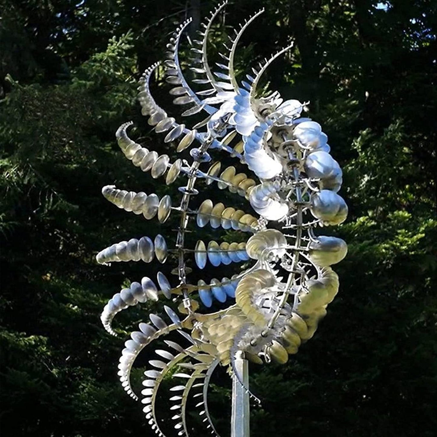 Metal Garden Windmill with Dual Motion and Antique Charm