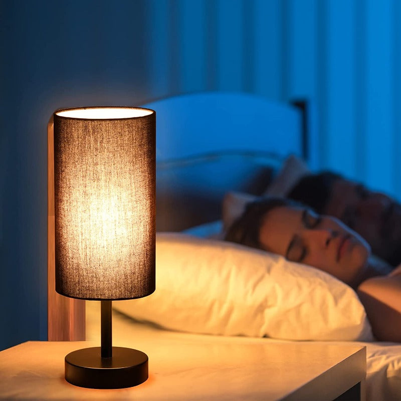 Touch-Control Dimmable USB Table Lamp with Linen Shade