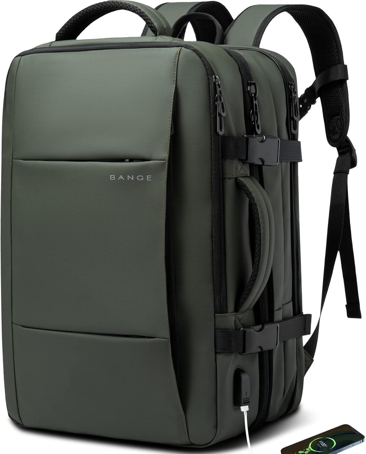 Expandable Waterproof Travel Backpack 26-45L with Laptop Sleeve and Duffle Carry