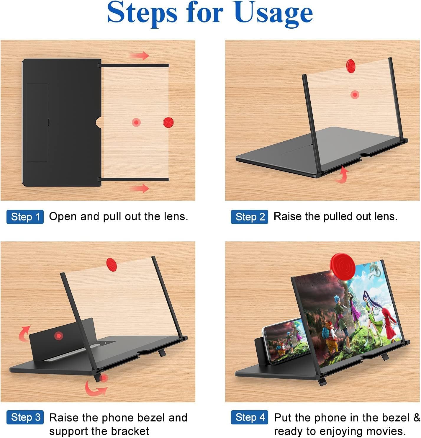 16 Inch Portable Phone Screen Magnifier with HD Zoom and Anti-Slip Design