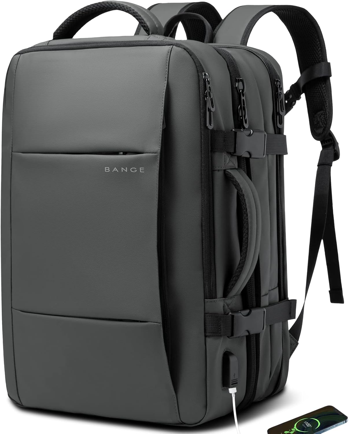 Expandable Waterproof Travel Backpack 26-45L with Laptop Sleeve and Duffle Carry