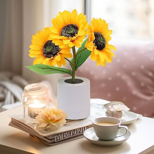 Sunflower LED Table Lamp with Rechargeable Battery