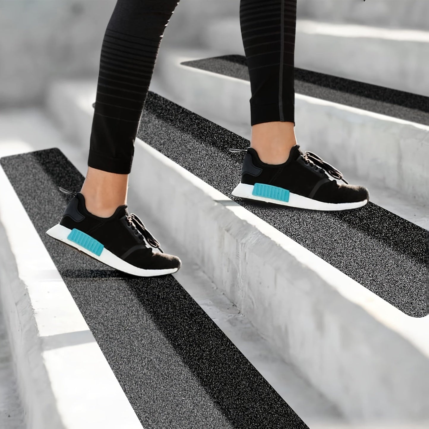 Anti-Slip Rubber Stair Tread Strips 80-Grit for Indoor Outdoor Use