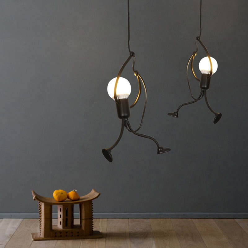 Retro Iron Man Pendant Light with Adjustable Length