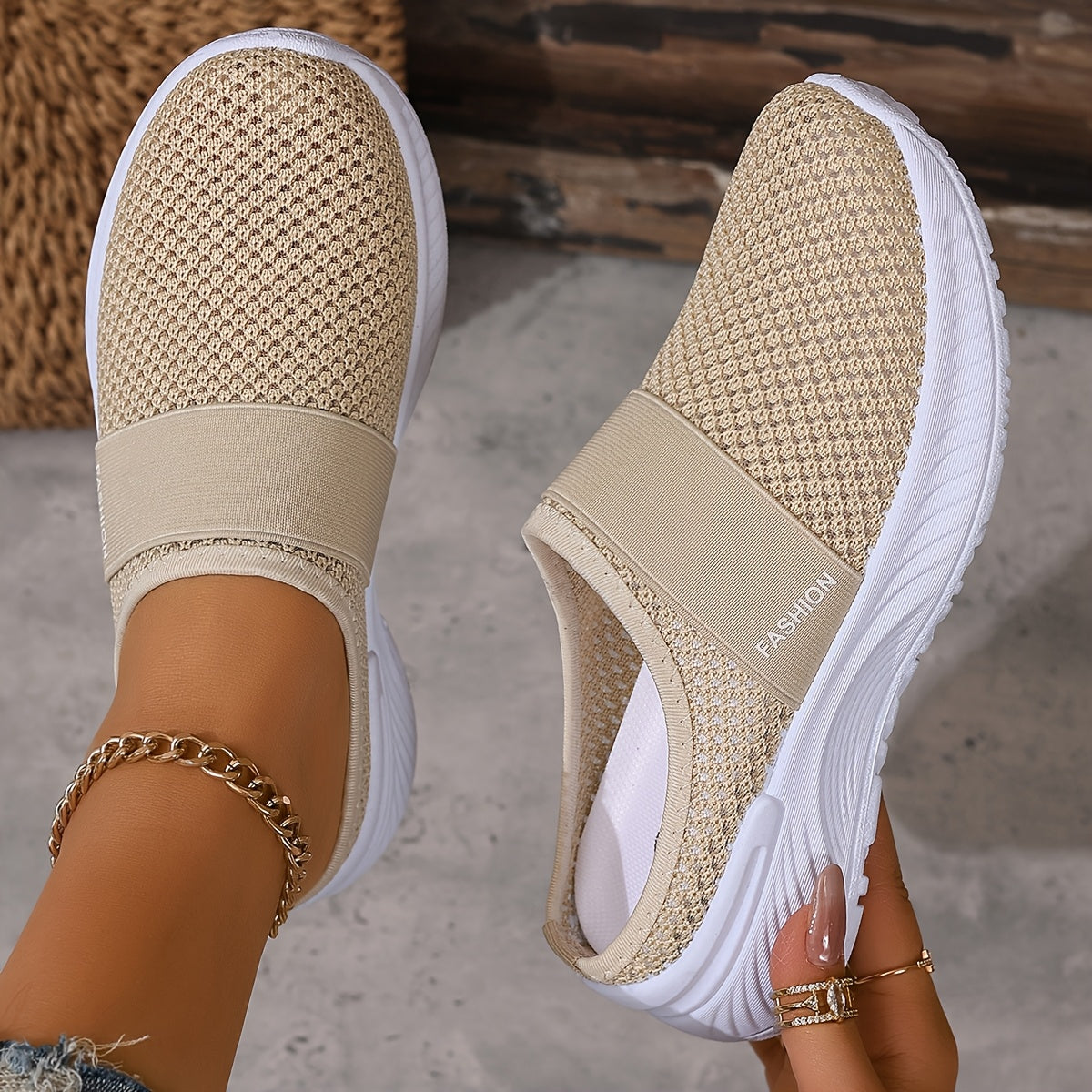 Breathable Mesh Slip-On Sneakers for Women