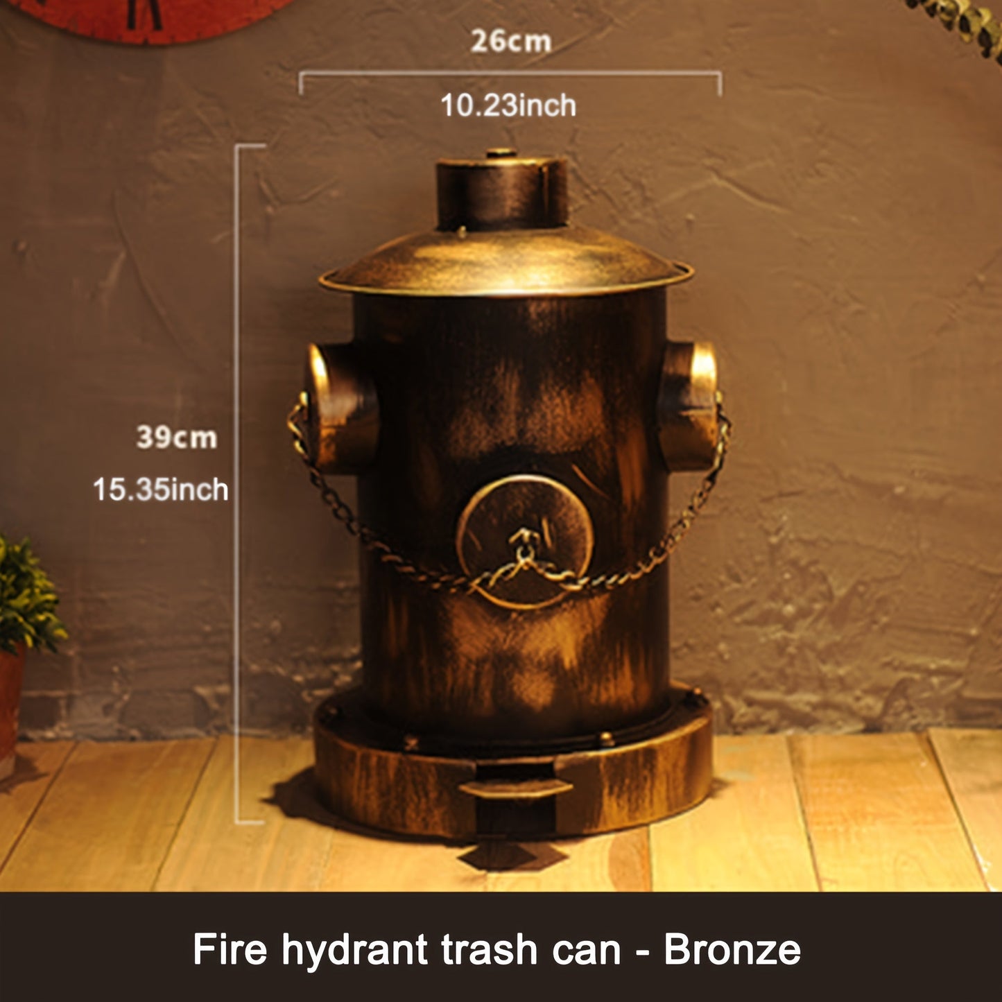 Vintage Fire Hydrant Trash Can with Foot Pedal - Stylish Metal Waste Bin