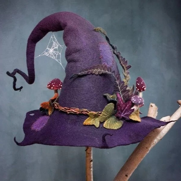 Handmade Felt Witch Hat for Halloween Party