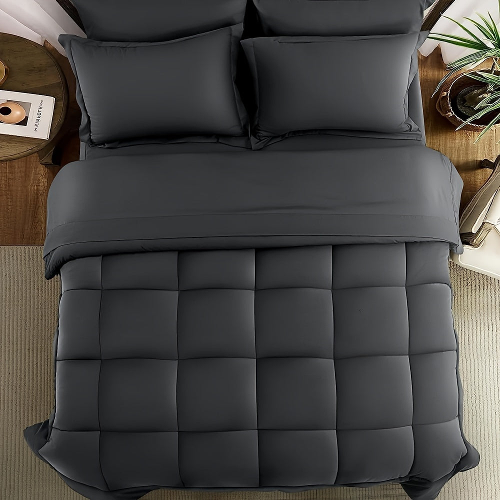Luxurious 3-Piece Lightweight Comforter Set with Box-Stitch Design