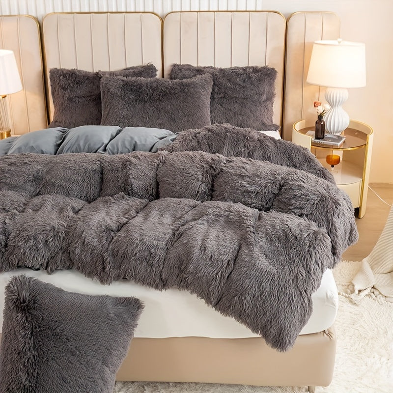 Ultra Soft Plush Duvet Cover Set with Zipper Closure