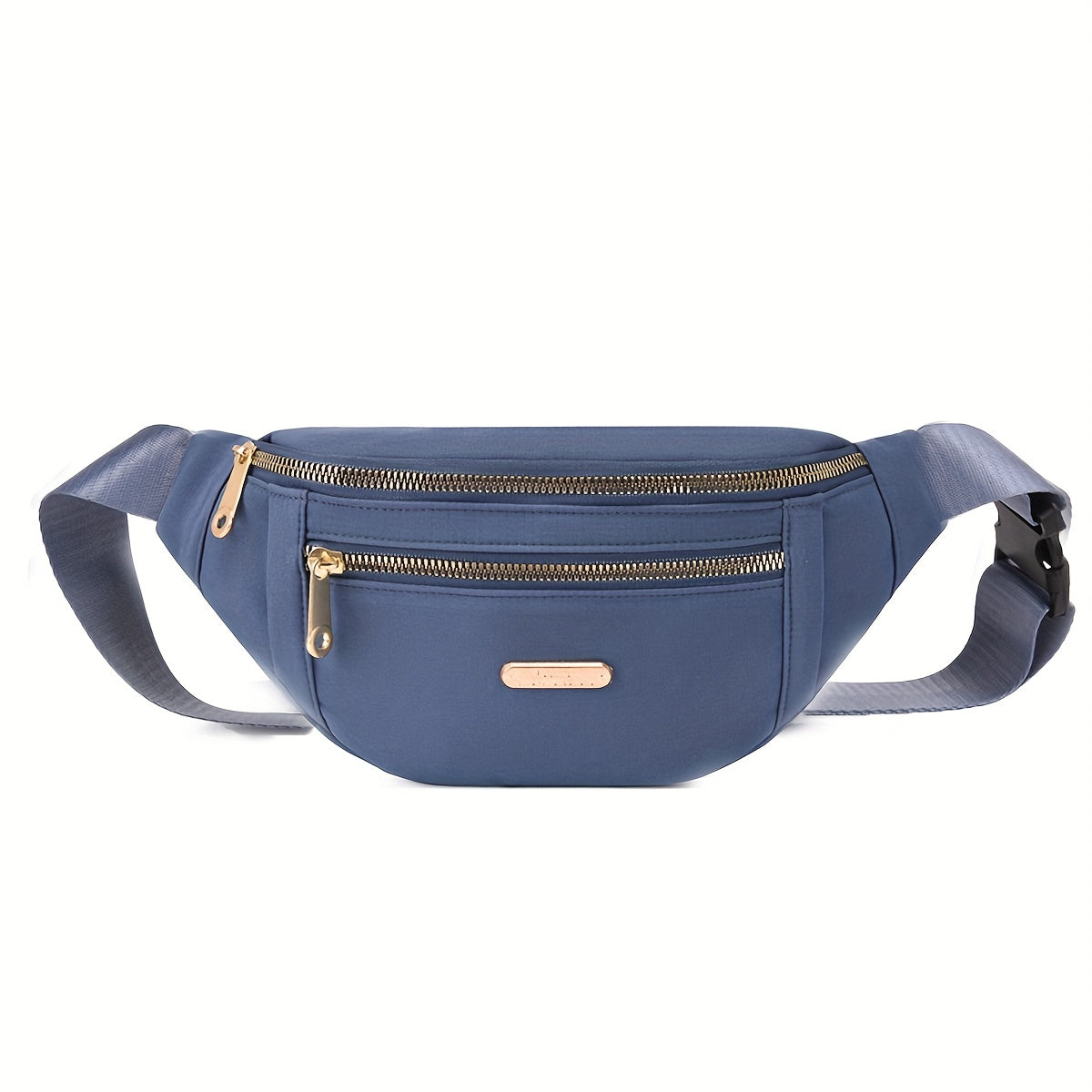Lightweight Nylon Hip Pouch with Adjustable Strap and Zippered Pockets