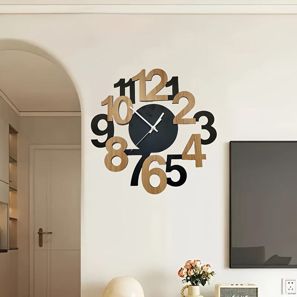 Asymmetrical Digital Wall Clock with Oversized Numbers
