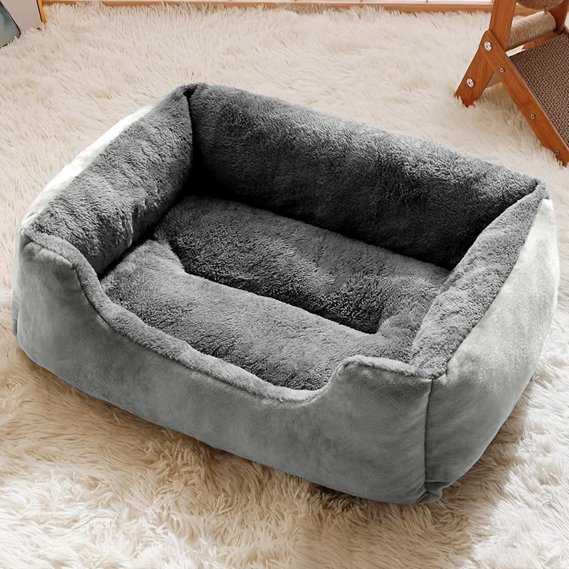 Soft Plush Pet Pillow with Raised Edges for Small Dogs and Cats