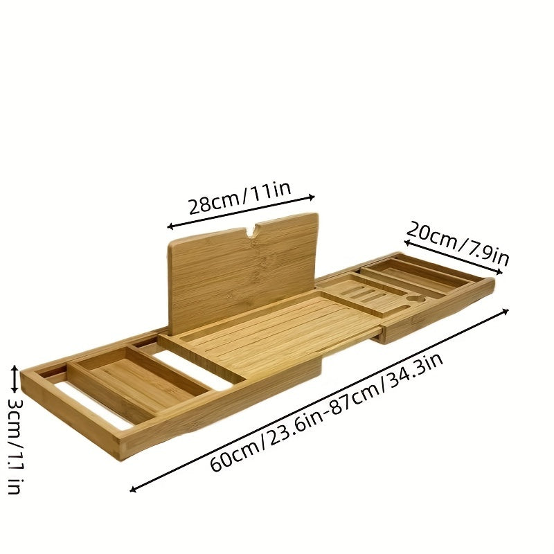 Adjustable Bamboo Bathtub Tray for Relaxation