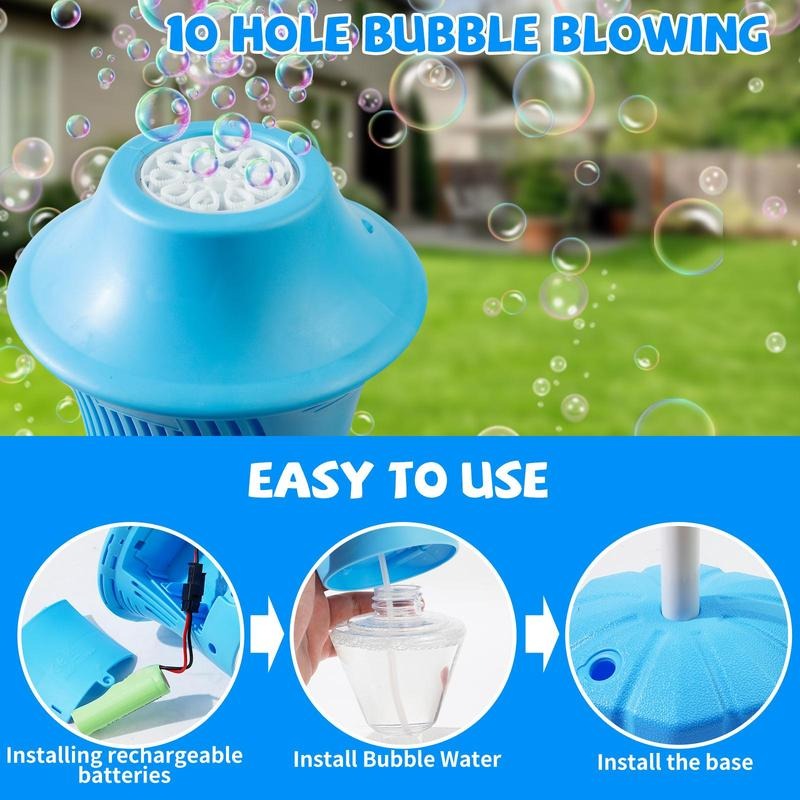 Automatic Bubble Maker for Kids with Adjustable Height - 20,000 Bubbles per Minute, Portable and Lightweight