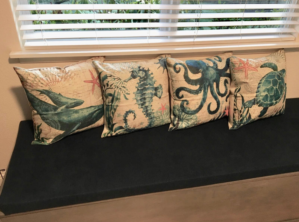 Coral Sea Life Pillowcases Set of 4