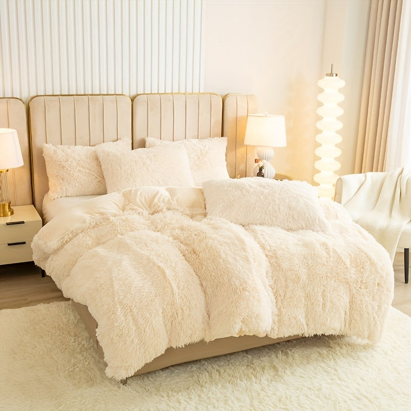 Ultra Soft Plush Duvet Cover Set with Zipper Closure
