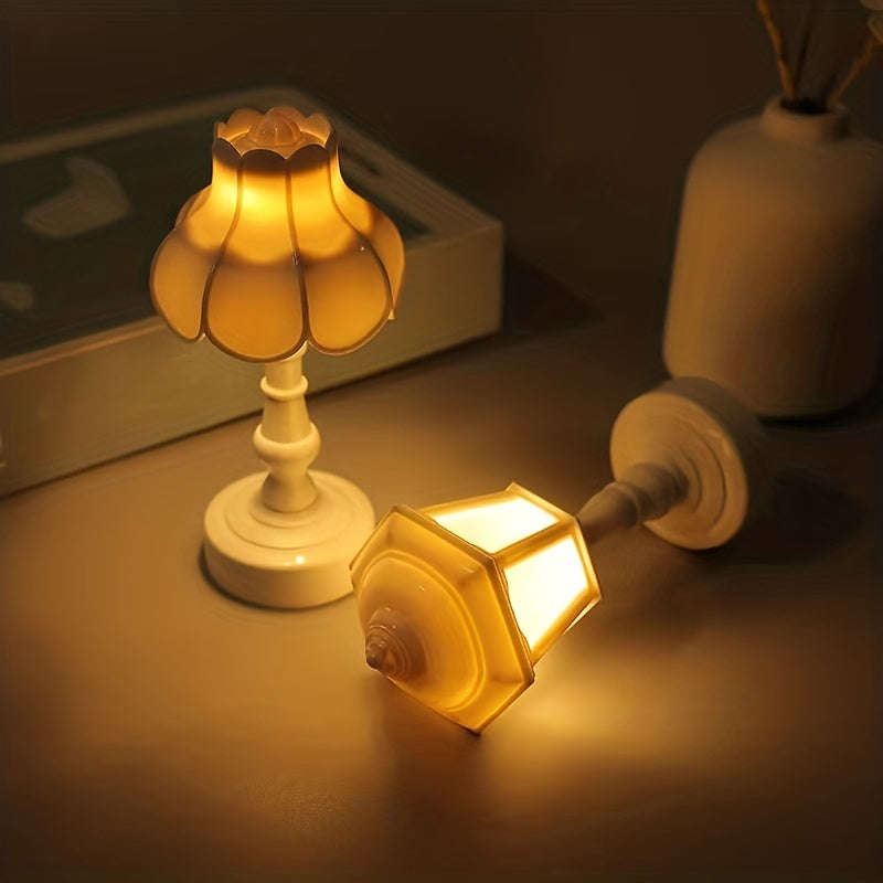 Retro LED Mini Table Lamp - Wireless Art Deco Accent Light