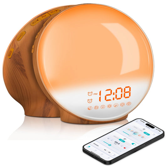Smart Sunrise Alarm Clock with App Control and FM Radio