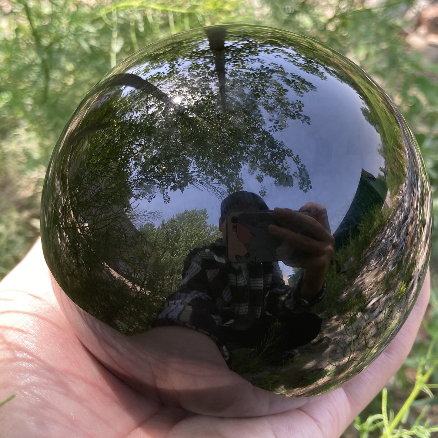 Obsidian Crystal Sphere Decoration for Energy Cleansing