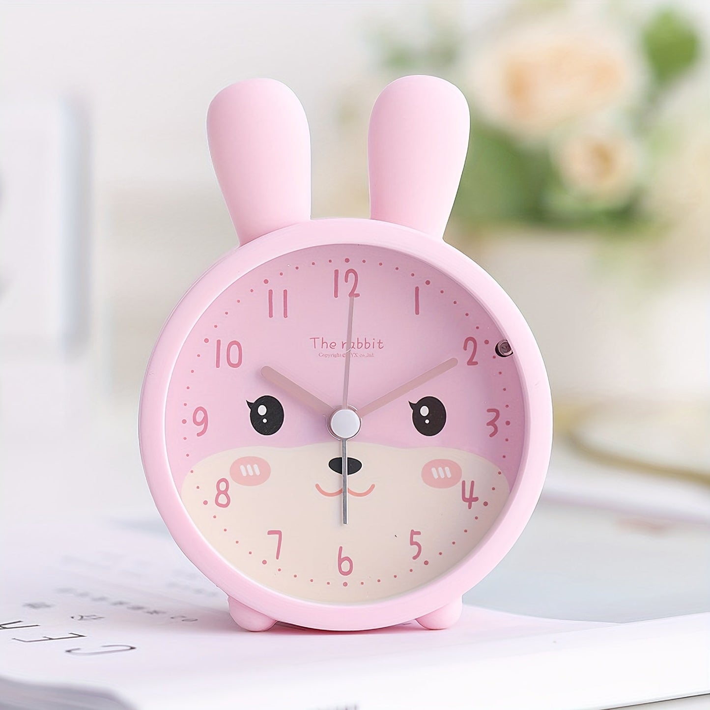Silent Rabbit Alarm Clock with Night Light for Kids