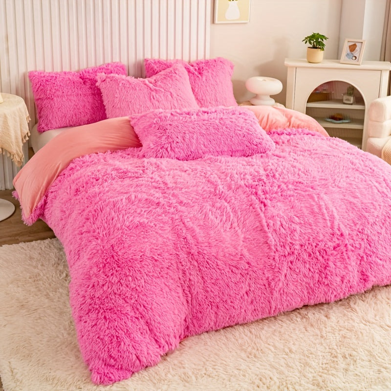 Ultra Soft Plush Duvet Cover Set with Zipper Closure