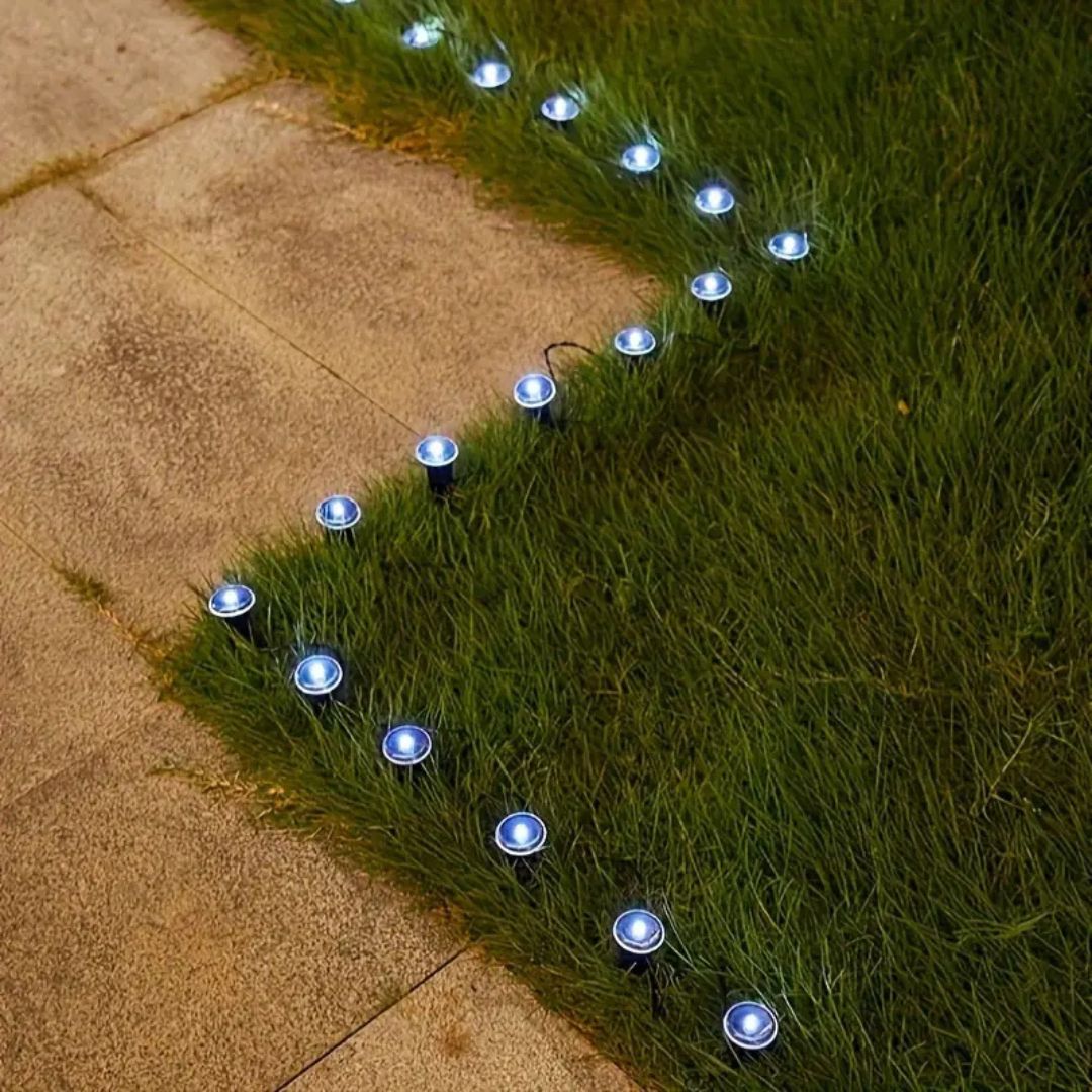 Solar-Powered Flat Path Lights for Garden and Walkways