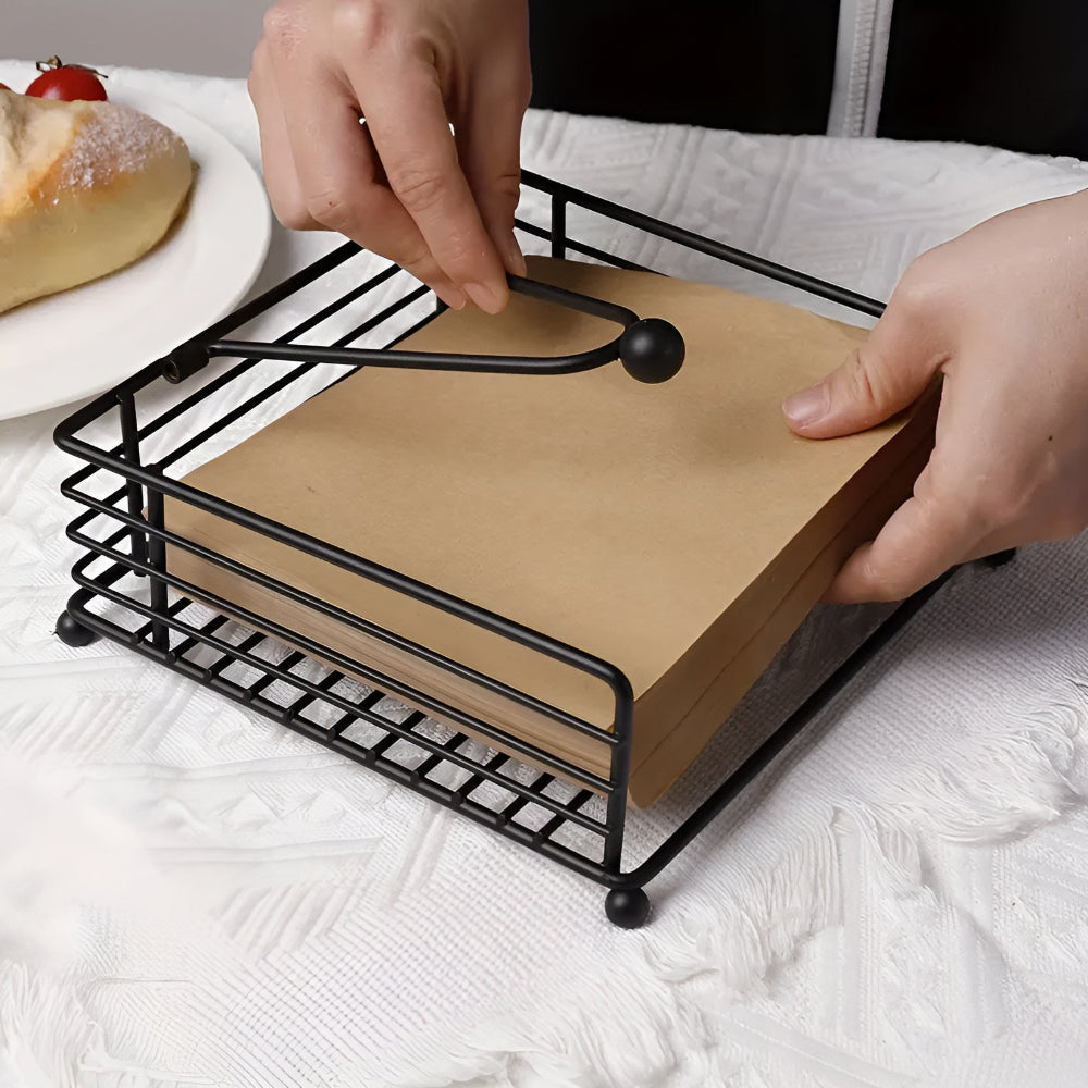 Modern Iron Napkin Holder for Stylish Tabletop Organization
