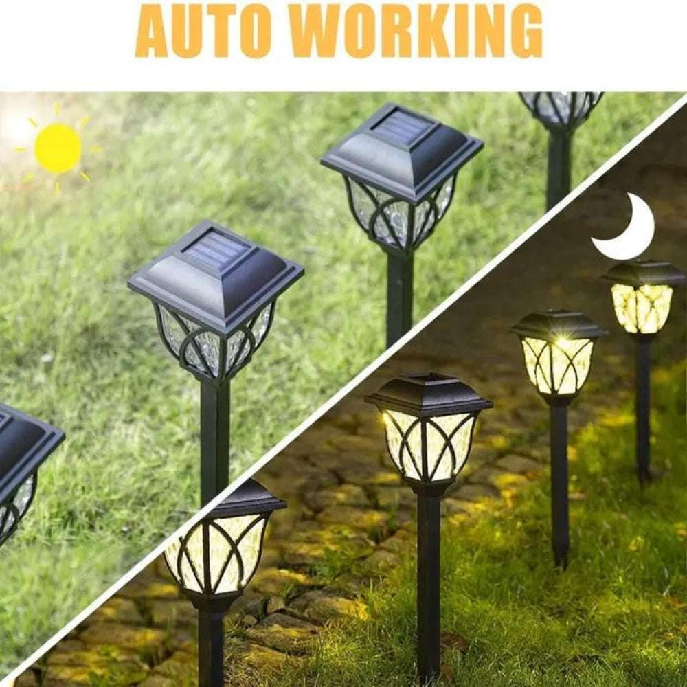 Solar-Powered Elegant Garden Lanterns with Crystal Accents