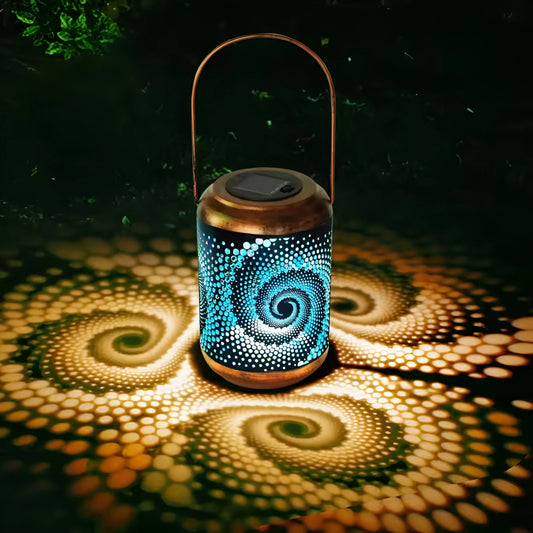 Solar Garden Lantern with Artistic Light Patterns