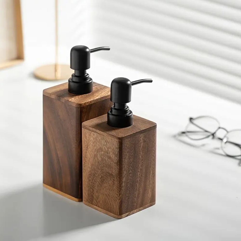 Walnut Wood Soap and Lotion Dispenser