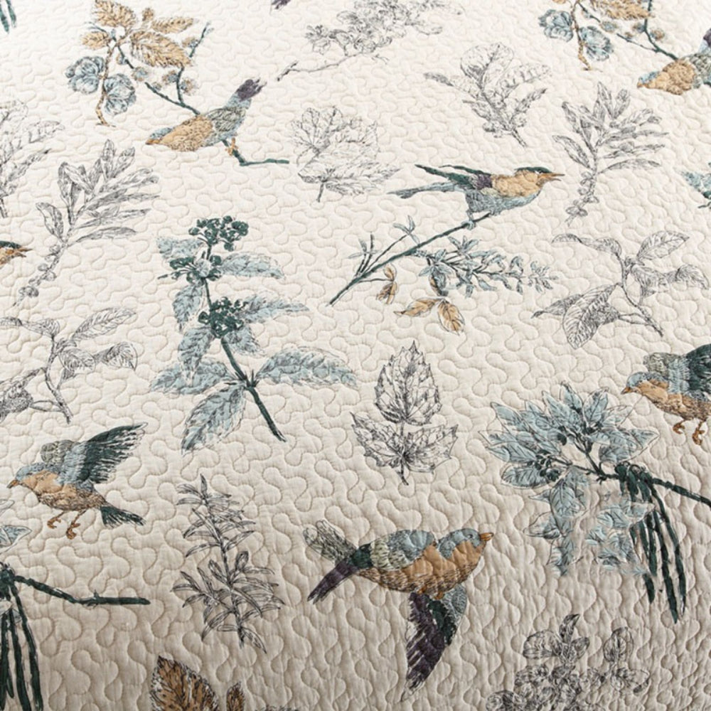 Luxury Floral Print Microfiber Coverlet Set
