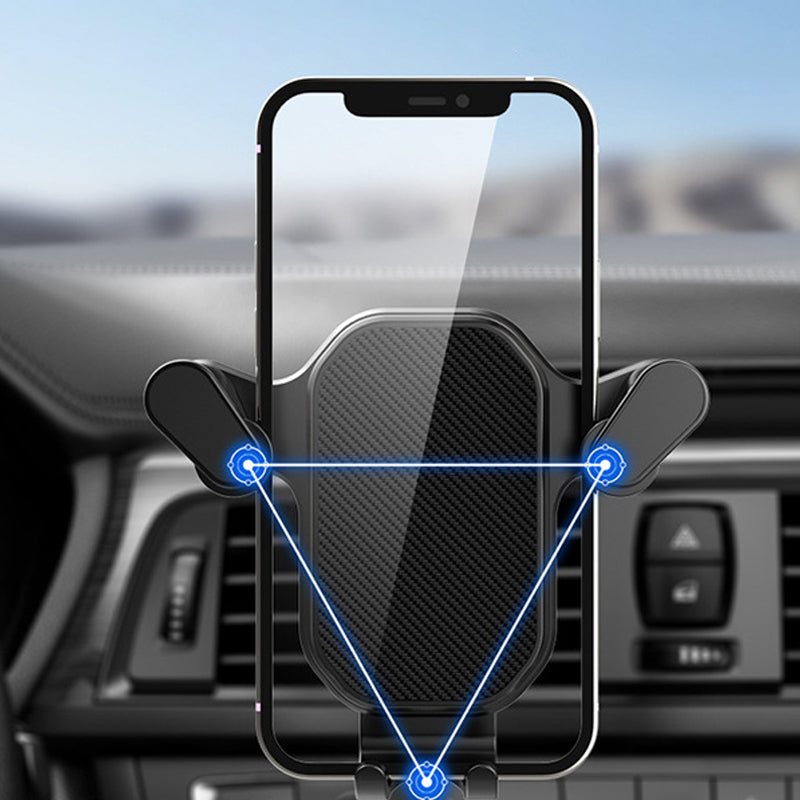 Adjustable Car Phone Holder with 360° Rotation and Triangular Grip